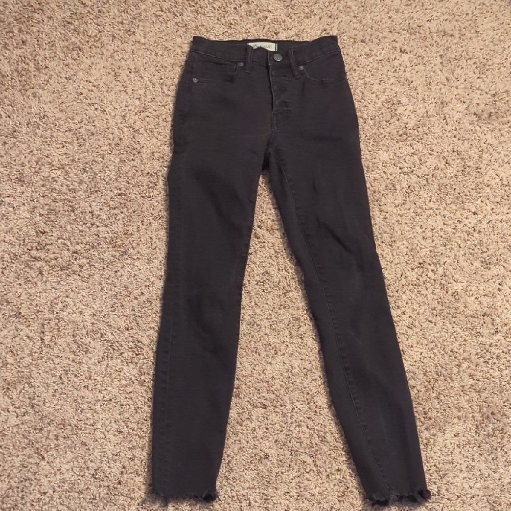 Madewell Women's Black Button Fly 9" High Rise Skinny Jeans